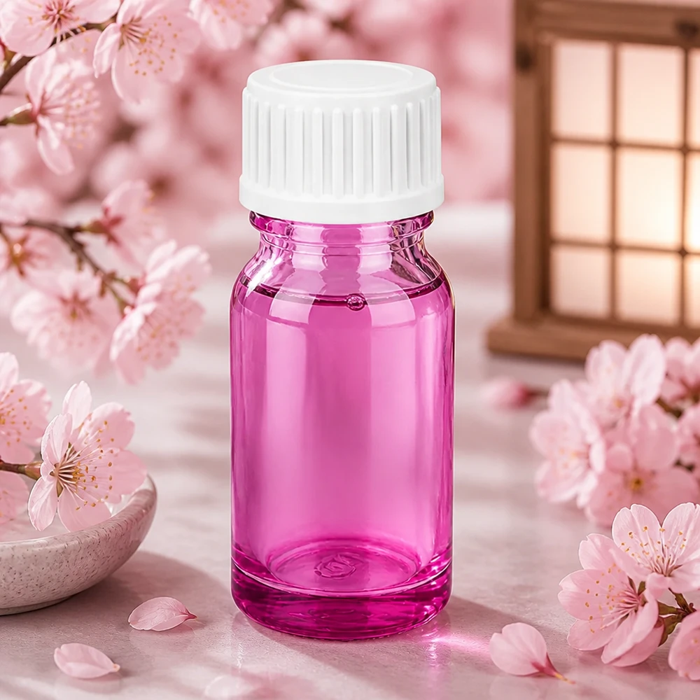 Frasco de vidrio compacto de 10 ml en color morado con tapón blanco para la aromaterapia móvil sobre la marcha