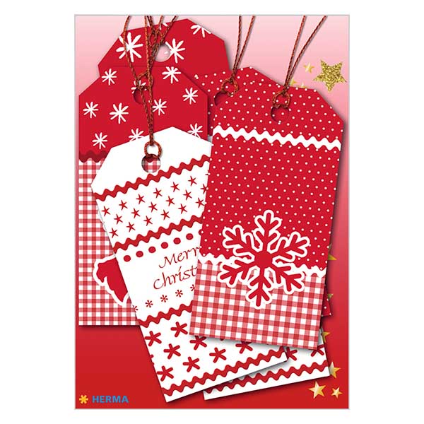 Etiquetas "Blanca Navidad" (6 unidades) con purpurina Etiquetas "Blanca Navidad" (6 unidades) con purpurina