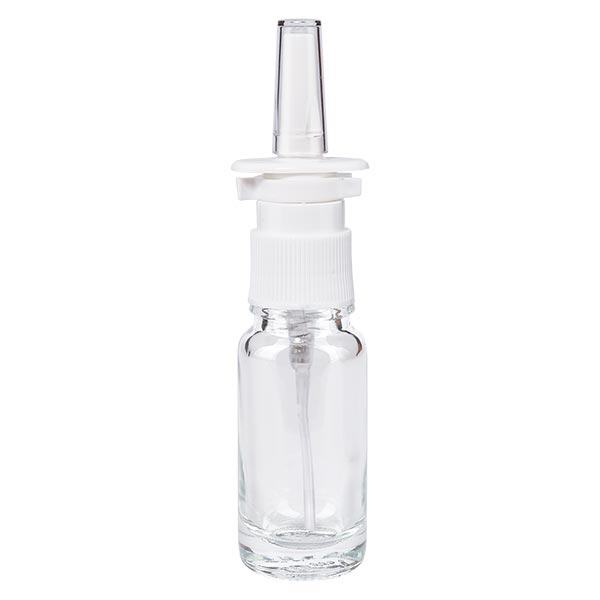 Botella de farmacia transparente 10ml spray nasal blanco estándar Botella de farmacia transparente 10ml spray nasal blanco estándar