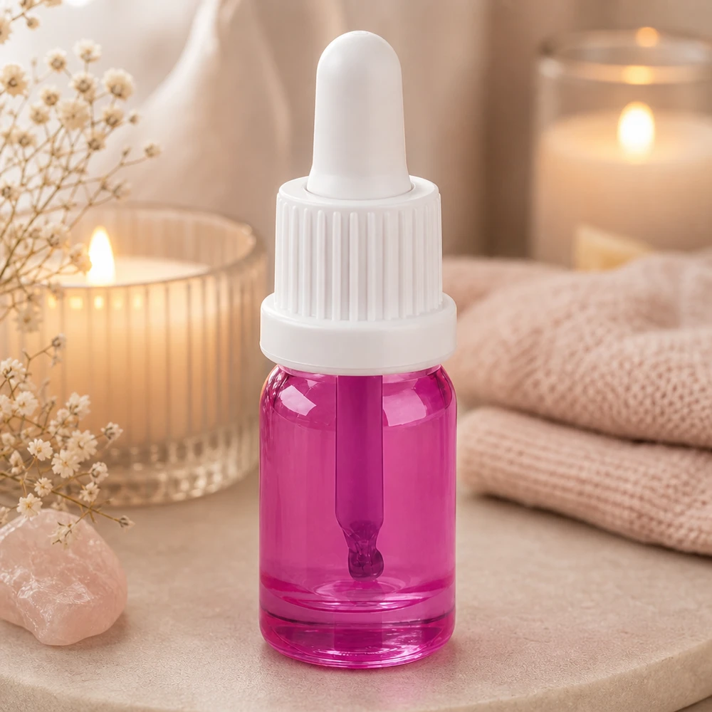 Frasco de pipeta compacto de 5 ml con tapón de rosca blanco antideslizante para uso móvil