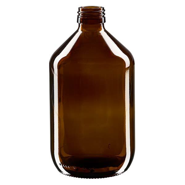 Frasco para medicamentos 500ml marrón sin tapón PP28 ApoGlas Frasco para medicamentos 500ml marrón sin tapón PP28 ApoGlas