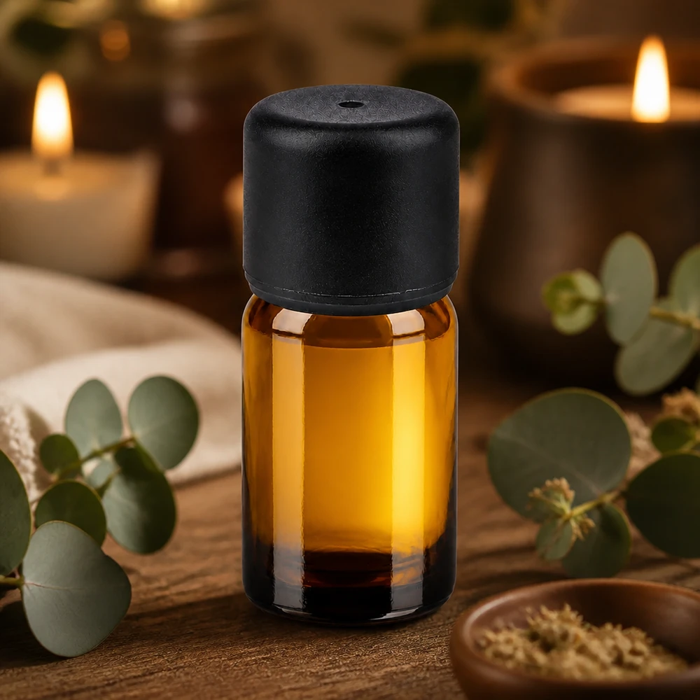 Botella 5ml 6mm tapón rosca negro estándar BrownLine UT18/5 Frasco de 5 ml de alta calidad de vidrio ámbar con protección UV y tapón negro estándar