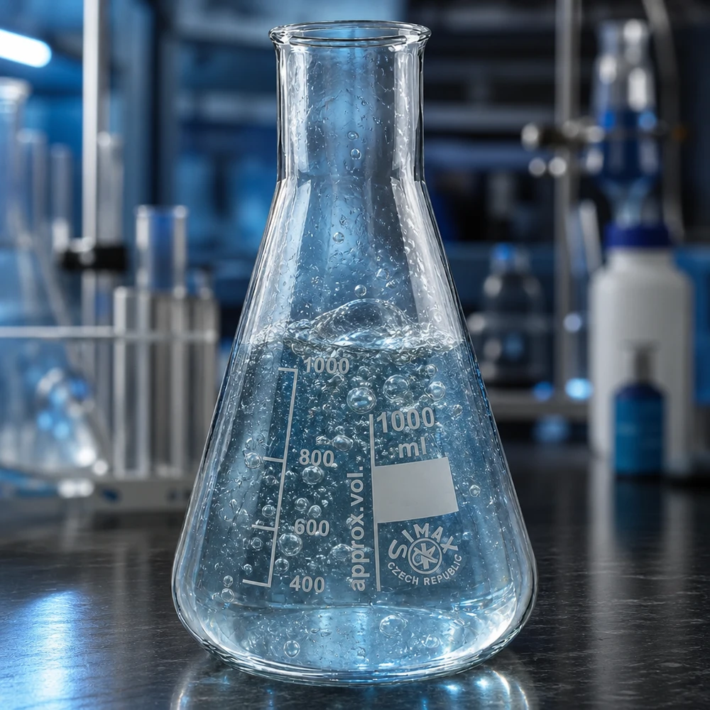 Erlenmeyer 100ml cuello ancho Matraz Erlenmeyer de 100 ml de cuello ancho con escala mililítrica para la determinación exacta del volumen