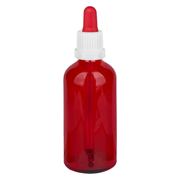 Frasco pipeta 100ml blanco/rojo cierre inviolable RedLine UT18/100