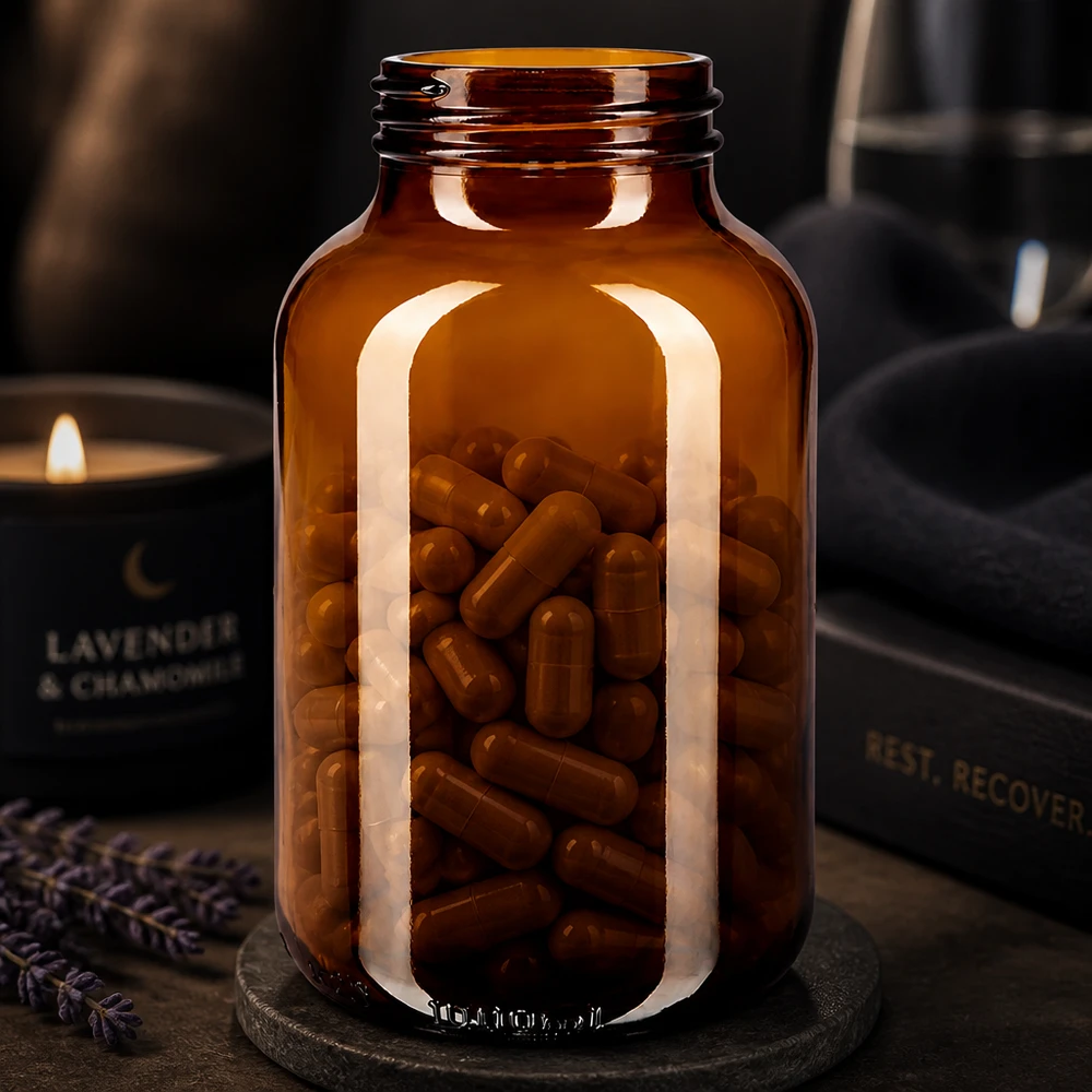 1000ml botella de vidrio ámbar de cuello ancho Frasco grande de farmacia de 1000 ml de vidrio ámbar ideal para el almacenamiento profesional de medicamentos