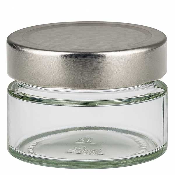 Tarro redondo de 130ml + tapa BasicSeal plata UNiTWIST