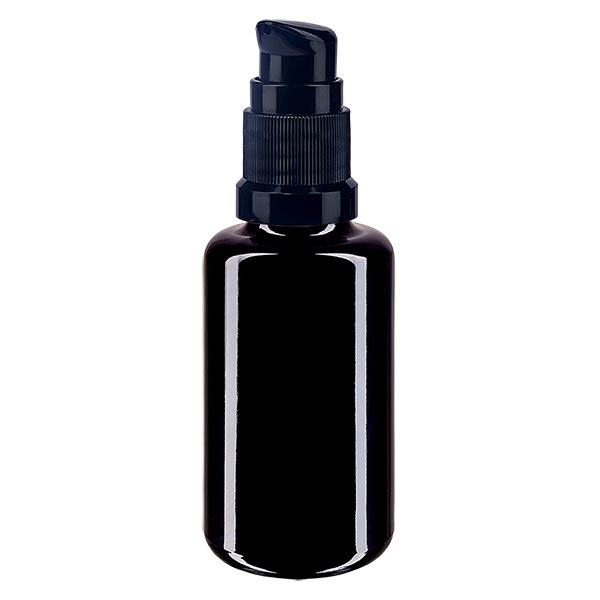 Botella de farmacia violeta 30ml tapón negro estándar Botella de farmacia violeta 30ml tapón negro estándar