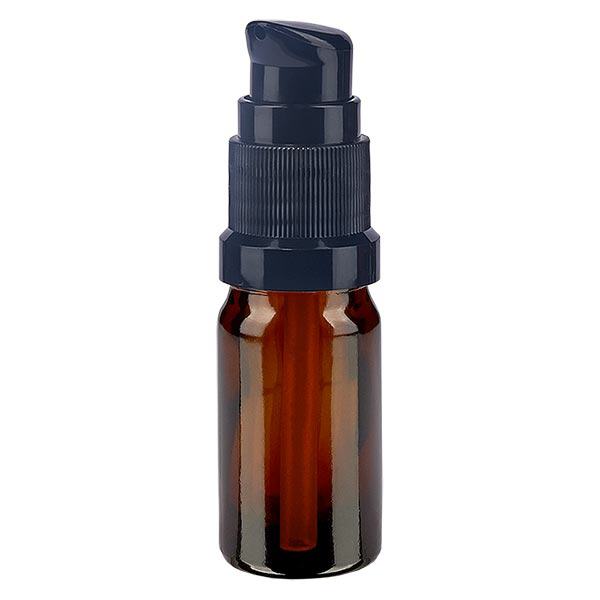 Botella de farmacia marrón 5ml tapón bomba negro estándar Botella de farmacia marrón 5ml tapón bomba negro estándar