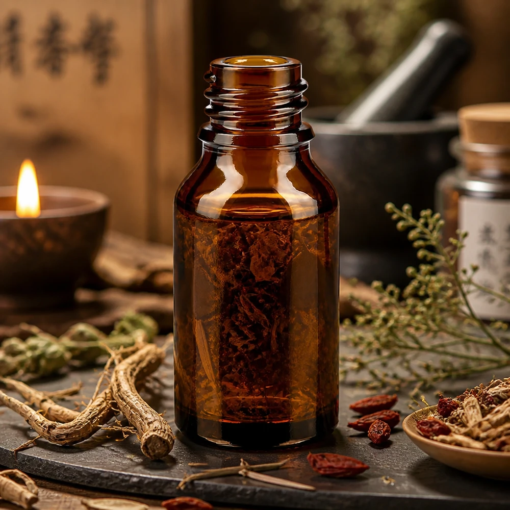 Frasco cuentagotas 30 ml DIN 18 de vidrio ámbar HOHE FORM 30ml frasco de farmacia marrón forma alta ApoGlas con tintura de hierbas raíces especias medicina tradicional ambiente