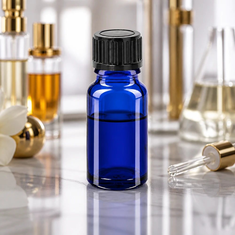 Botella 10ml 11mm tapón rosca negro estándar BlueLine UT18/10
