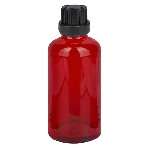 Botella 50ml 11mm tapón rosca negro inviolable RedLine UT18/50