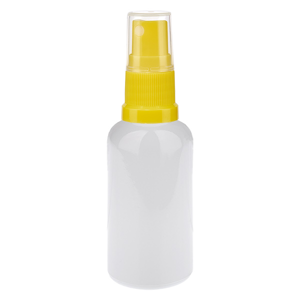 Botella pulverizadora de 50 ml amarilla/transparente con tapón estándar WhiteLine UT18/50