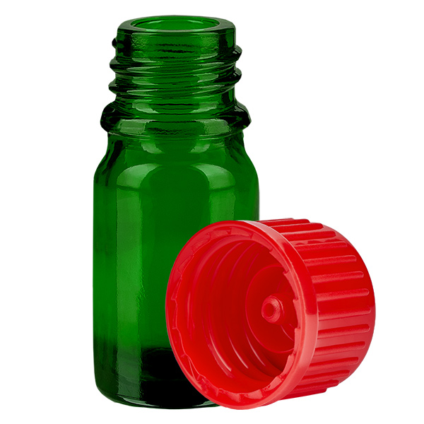 Frasco 5ml 11mm tapón rosca rojo estándar GreenLine UT18/5 Frasco 5ml 11mm tapón rosca rojo estándar GreenLine UT18/5