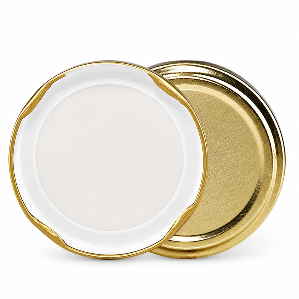 UNiTWIST TO66 dorado, BioSeal, sin BPA, unitemp TO66 Tapa de rosca UNiTWIST dorada, vista interior con junta blanca BioSeal, sin BPA, unitemp