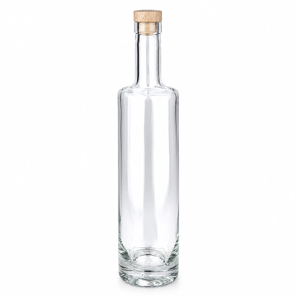 Botella de vidrio de 500 ml «Lina» con tapón de corcho con asa de madera UNiTWIST®