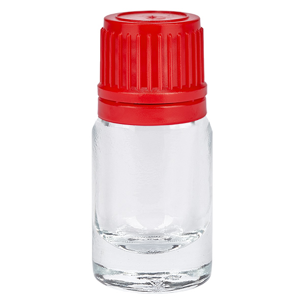 Botella 5ml tapón rosca 11mm rojo ClearLine UT18/5 Botella 5ml tapón rosca 11mm rojo ClearLine UT18/5