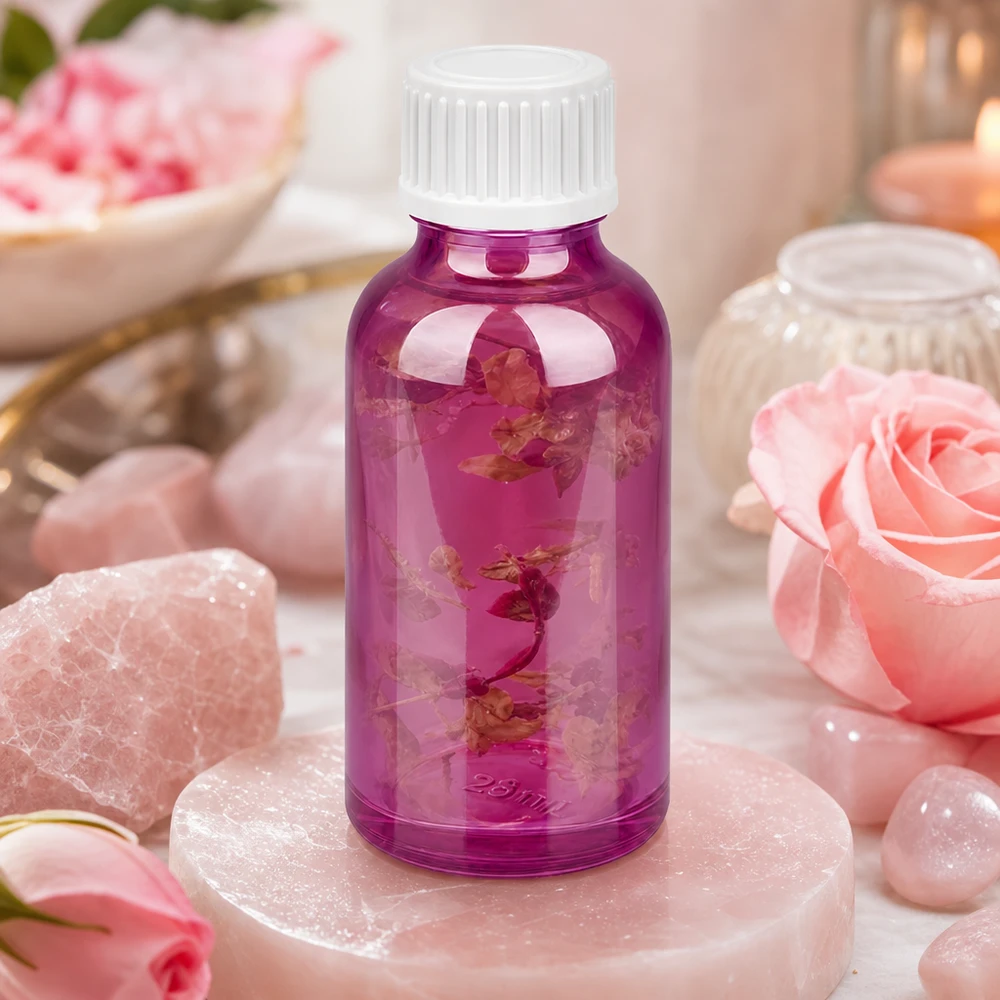 Frasco cuentagotas de 30 ml blanco de 0,9 mm estándar PurpleLine. UT18/30 Rosca STD UT18/30 del frasco cuentagotas violeta de 30 ml con tapón blanco de uso universal