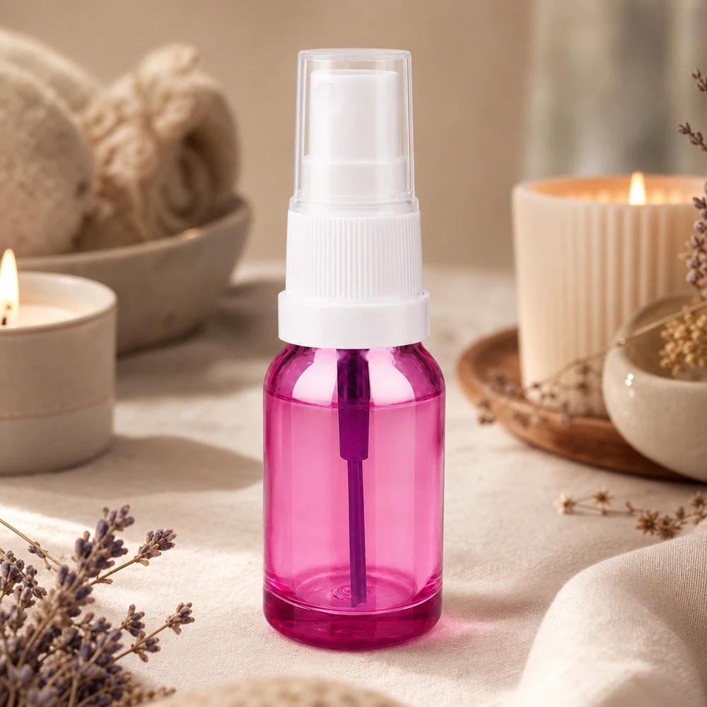 Frasco cuentagotas 10ml blanco/transparente Standard PurpleLine UT18/10 Frasco pulverizador de plástico de 10 ml de alta calidad en elegante color morado para belleza y bienestar