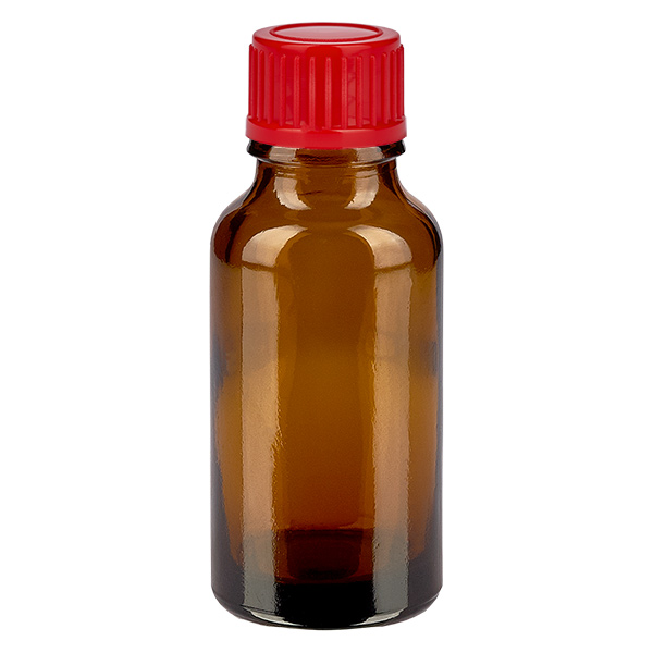 Botella 20ml 11mm tapón rosca rojo estándar BrownLine UT18/20 Botella 20ml 11mm tapón rosca rojo estándar BrownLine UT18/20