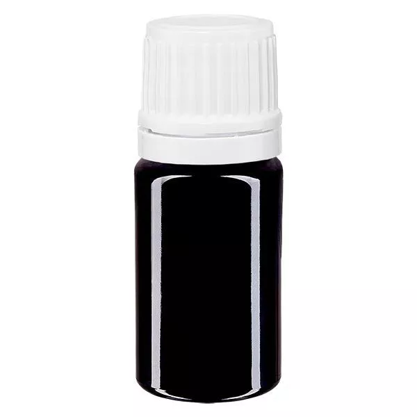 Botella de farmacia violeta 5ml tapón de rosca blanco cierre inviolable Botella de farmacia violeta 5ml tapón de rosca blanco cierre inviolable