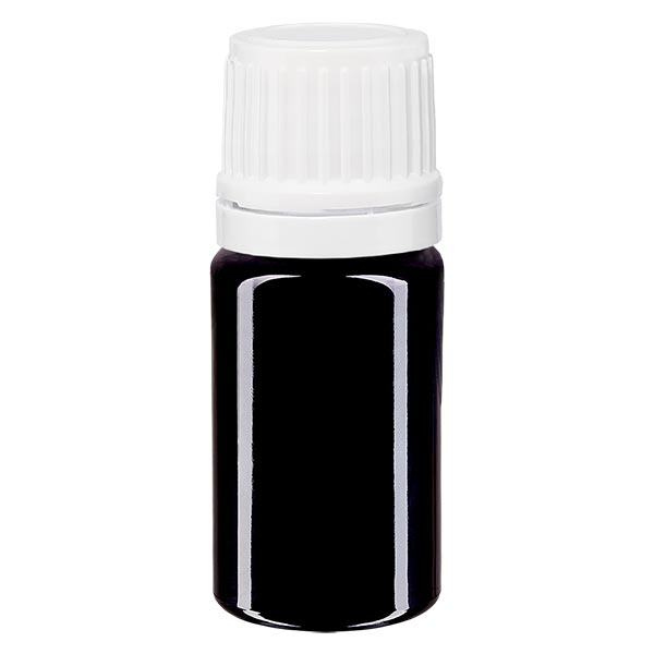 Botella de farmacia violeta 5ml tapón de rosca blanco cierre inviolable Botella de farmacia violeta 5ml tapón de rosca blanco cierre inviolable