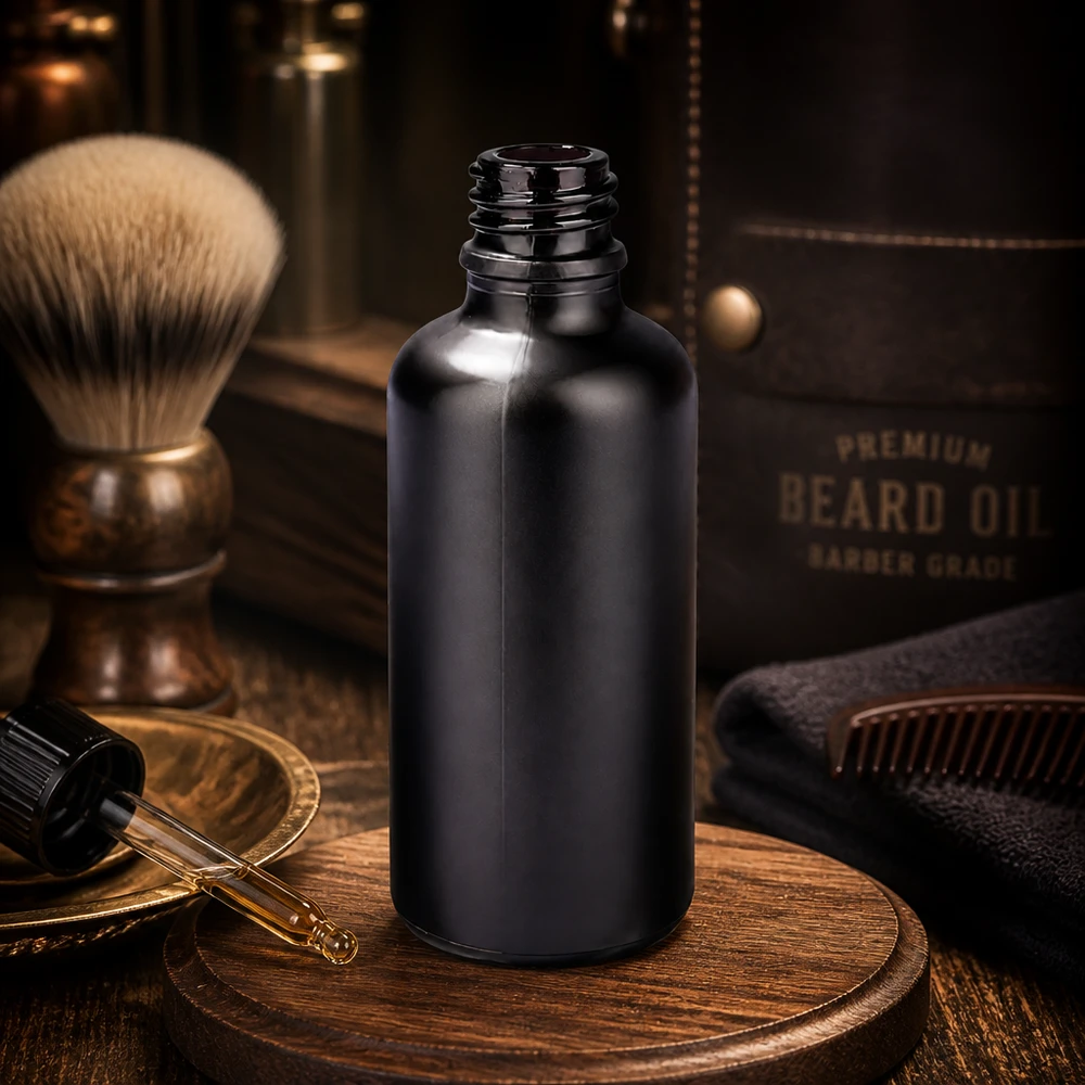 Frasco boticario de 50ml BlackLine UT18/50 UNiTWIST Frasco de 50 ml para farmacia BlackLine UT18/50 UNiTWIST con revestimiento negro opaco