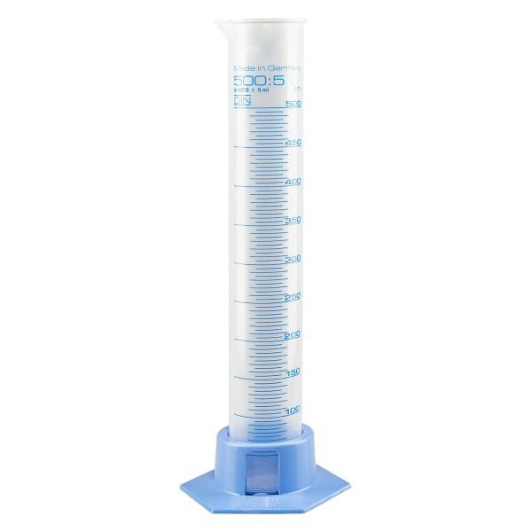 500 ml probeta graduada de polipropileno con base azul claro 500 ml probeta graduada de polipropileno con base azul claro