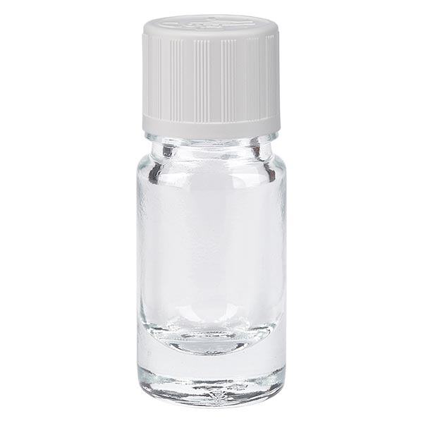 Botella de farmacia transparente 5ml tapón de rosca blanco estándar a prueba de niños Botella de farmacia transparente 5ml tapón de rosca blanco estándar a prueba de niños
