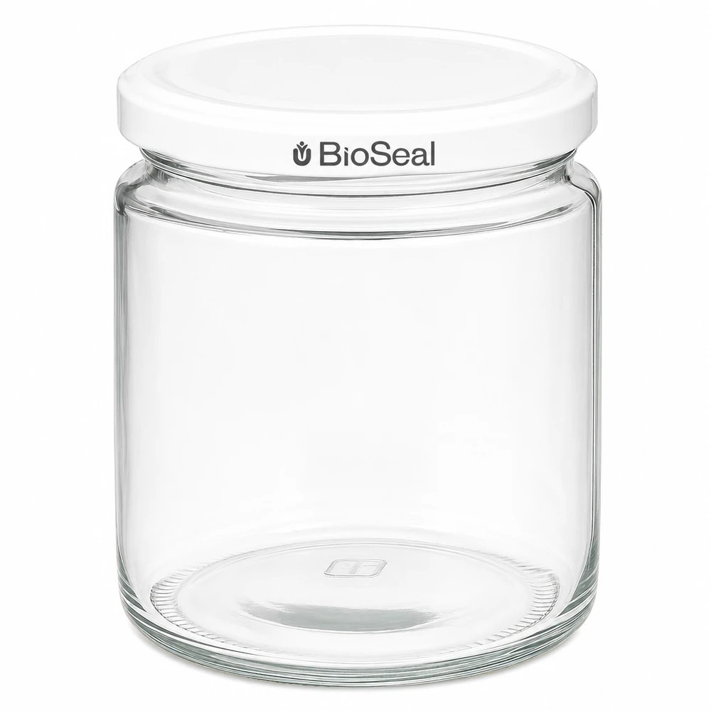 Tarro para miel de 350 g con tapa blanca BioSeal UNiTWIST Tarro de miel de 250ml con tapa blanca BioSeal UNiTWIST tarro de cristal transparente vacío para mermelada de miel