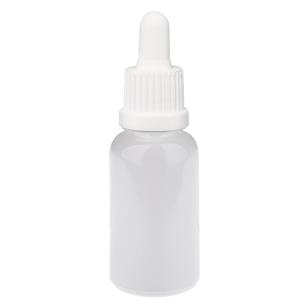 Frasco con pipeta de 20 ml, blanco, tapón de seguridad WhiteLine UT18/20 Frasco con pipeta de 20 ml, blanco, tapón de seguridad WhiteLine UT18/20