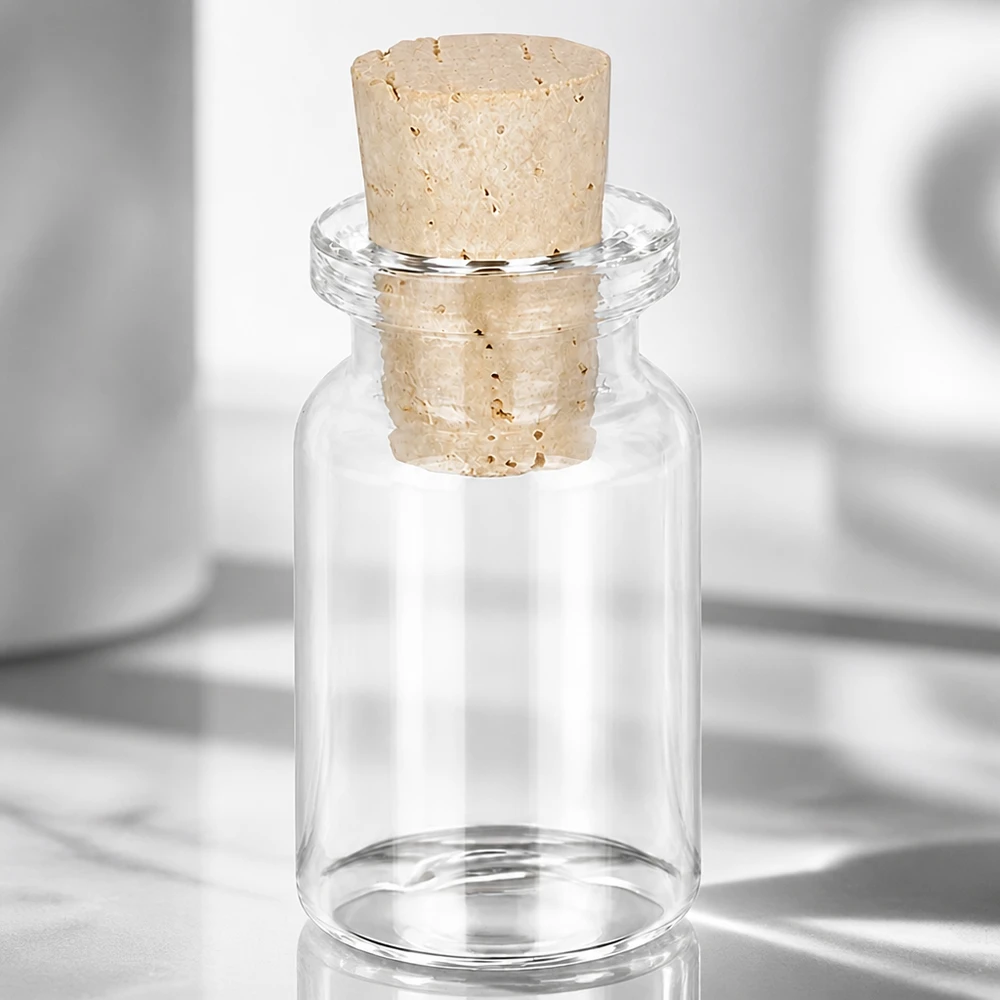 Botella de vidrio transparente 5ml con corcho 11/14mm Klarglas Aufbewahrungsflasche 5ml mit Korken 11/14mm für Schmuck Perlen und Kleinteile