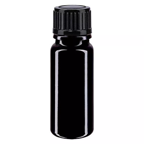 Botella de farmacia violeta 10ml tapón cuentagotas 1mm negro estándar Botella de farmacia violeta 10ml tapón cuentagotas 1mm negro estándar