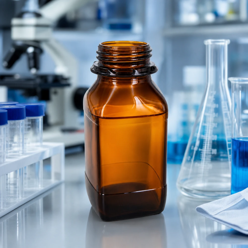 Botella química profesional de 500 ml para entornos de laboratorio con dosificación y almacenamiento precisos