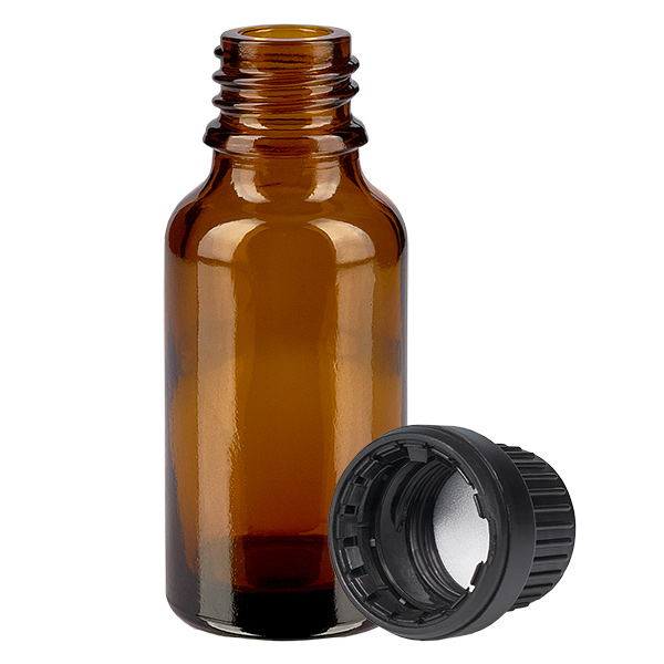 Botella 20ml tapón rosca 11mm cierre inviolable negroII BrownLine UT18/20 Botella 20ml tapón rosca 11mm cierre inviolable negroII BrownLine UT18/20
