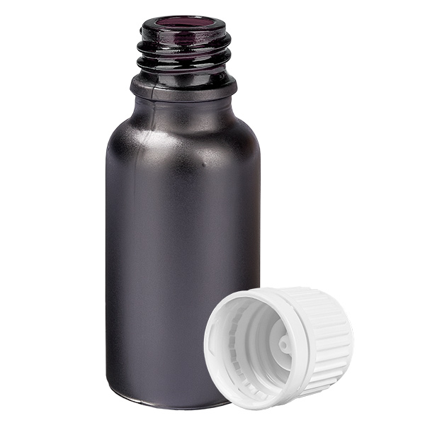 Botella 20ml 11mm tapón rosca blanco cierre inviolable BlackLine UT18/20 Botella 20ml 11mm tapón rosca blanco cierre inviolable BlackLine UT18/20