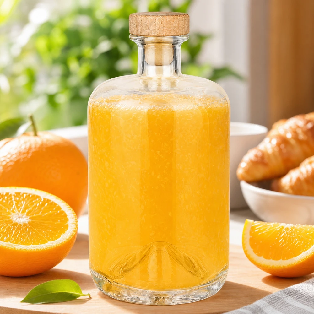 Botella de farmacia de 700 ml «Sofia» con tapón de corcho con asa de madera UNiTWIST®