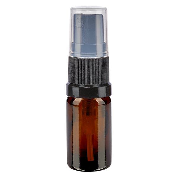 Botella de farmacia marrón 5ml tapón spray negro Botella de farmacia marrón 5ml tapón spray negro