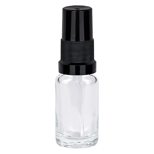 Frasco pulverizador de 10 ml negro con tapón estándar ClearLine UT18/10 Frasco pulverizador de 10 ml negro con tapón estándar ClearLine UT18/10