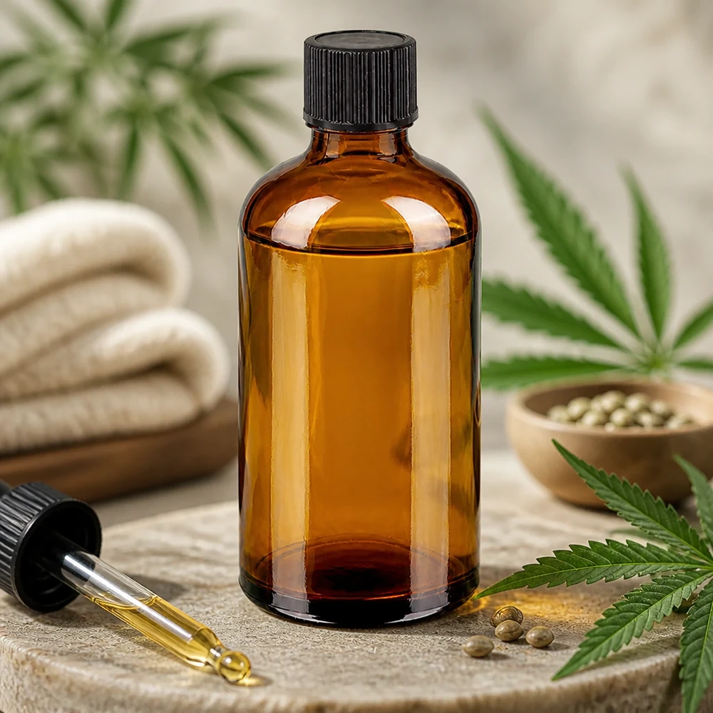 Frasco de vidrio ámbar de 100 ml de alta calidad con tapón cuentagotas negro estándar para aplicaciones farmacéuticas