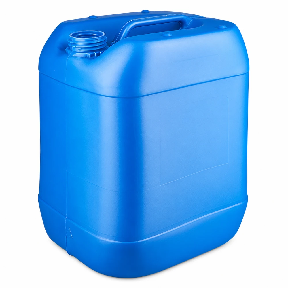 Bidón 20 litros azul sin tapón Bidón de plástico azul de 20 litros sin tapón, fabricado en HDPE y con asa de transporte