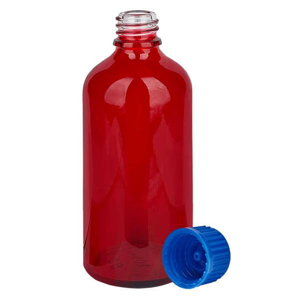 Botella 100ml 11mm tapón rosca azul estándar RedLine UT18/100 Botella 100ml 11mm tapón rosca azul estándar RedLine UT18/100