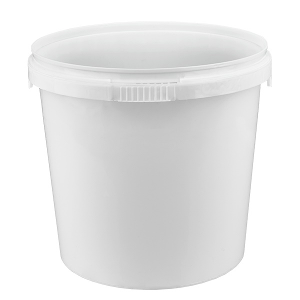 Cubo de 1 litro de plástico polipropileno blanco sin tapa Cubo de 1 litro de plástico polipropileno blanco sin tapa