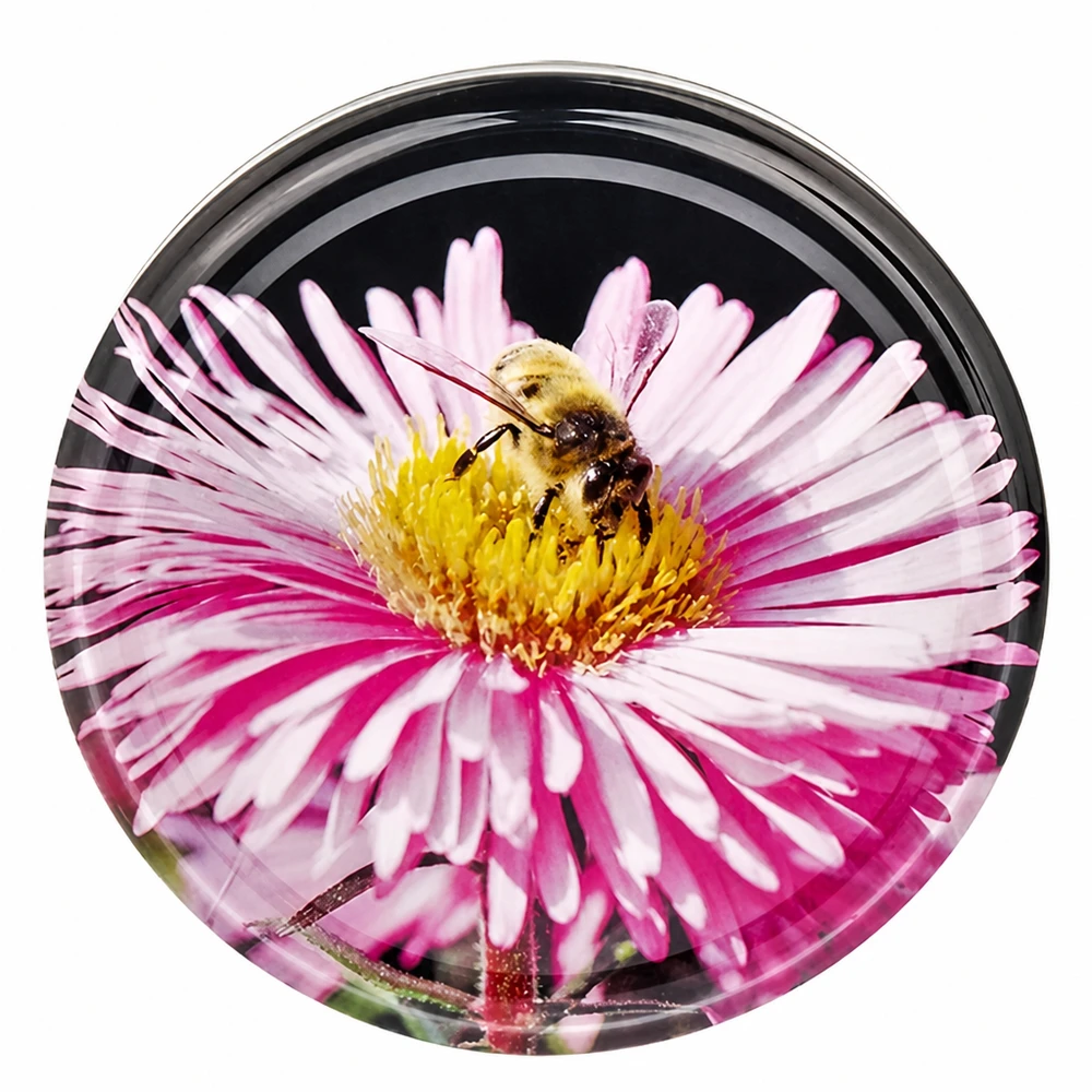 Tapa BasicSeal de 82 mm, modelo «Blüte TO82», con motivo de abejas y flores, para tarros de conserva de UNiTWIST