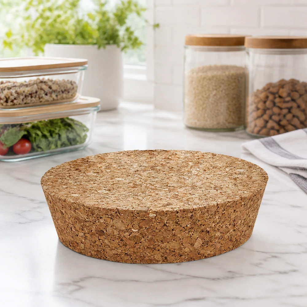 WECK RR80 corcho sobre encimera de mármol en cocina moderna con almacenaje tarros arroz frutos secos organización natural cocina