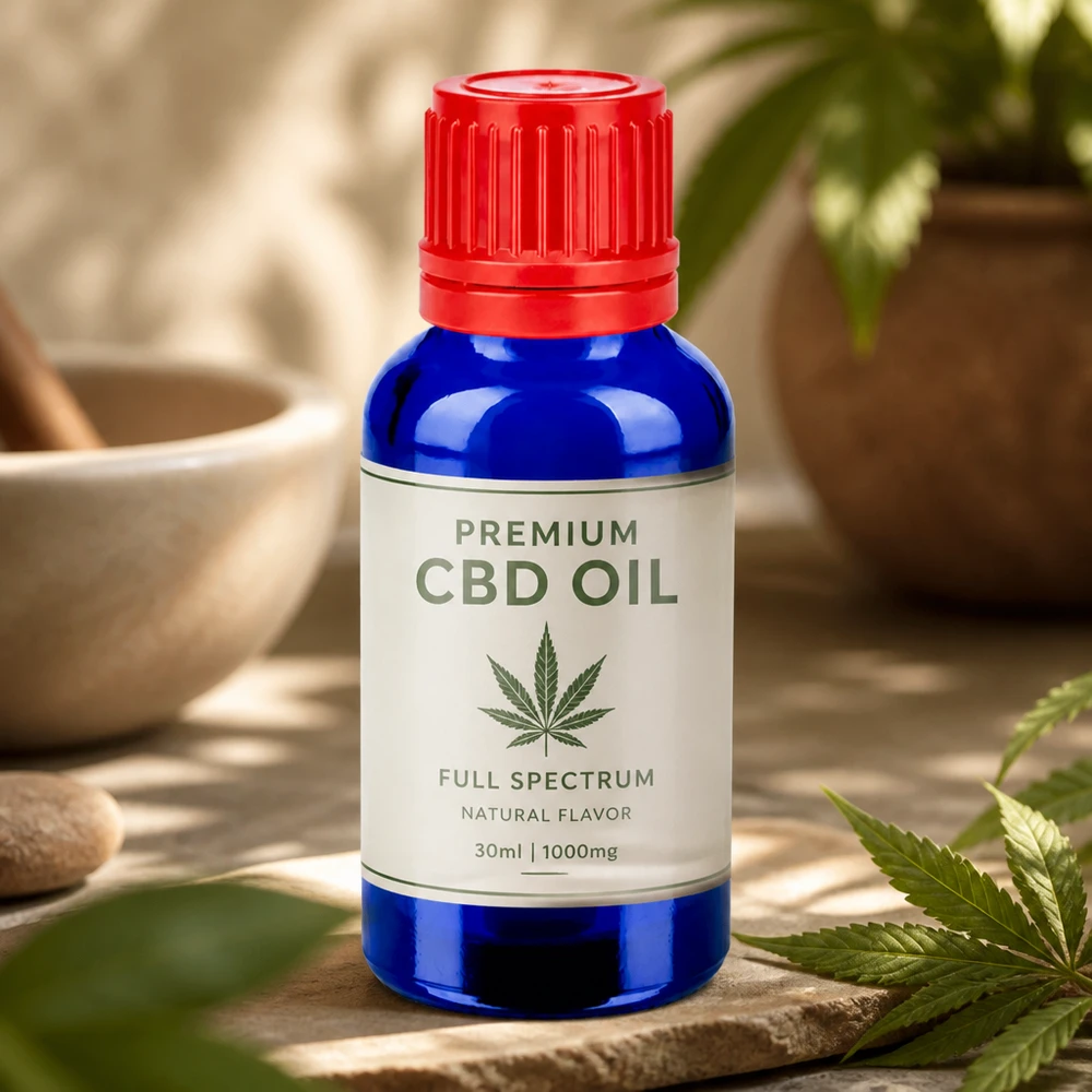 Frasco de vidrio de 30 ml de alta calidad con protección UV gracias al vidrio azul y al tapón de rosca seguro