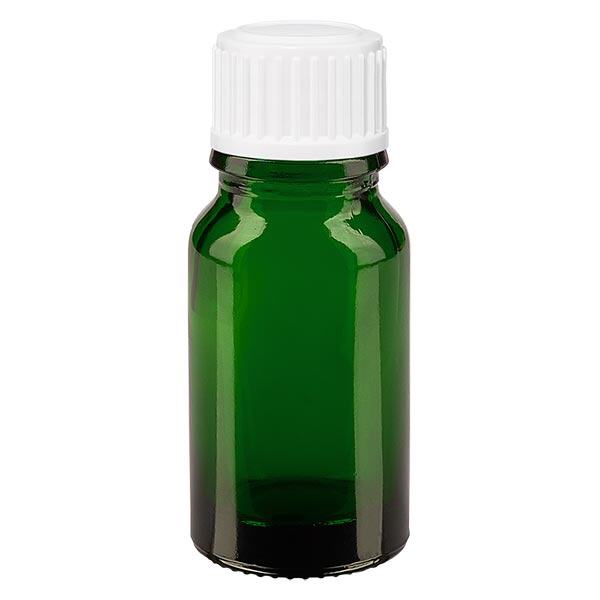 Botella de farmacia verde 10ml tapón rosca blanco estándar Botella de farmacia verde 10ml tapón rosca blanco estándar