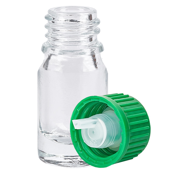 Frasco gotero 5ml 0.8mm verde cierre estándar ClearLine UT18/5 Frasco gotero 5ml 0.8mm verde cierre estándar ClearLine UT18/5