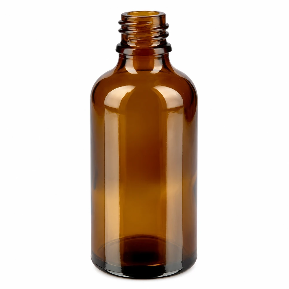 Frasco cuentagotas 50ml 1mm negro cierre estándar BrownLine UT18/50 Frasco cuentagotas de 50 ml de vidrio ámbar con abertura de goteo de 1 mm para una dosificación precisa