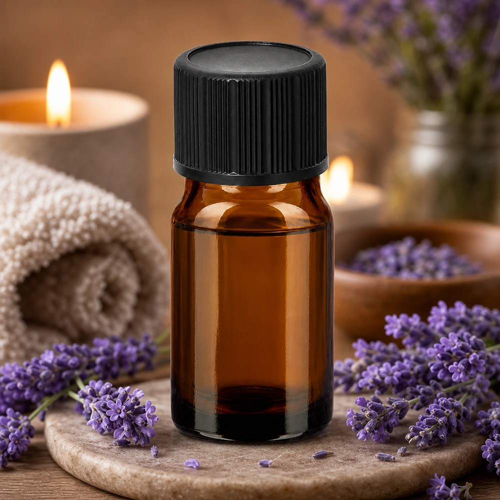 Frasco cuentagotas compacto de 5 ml con tapón negro estriado para un almacenamiento seguro