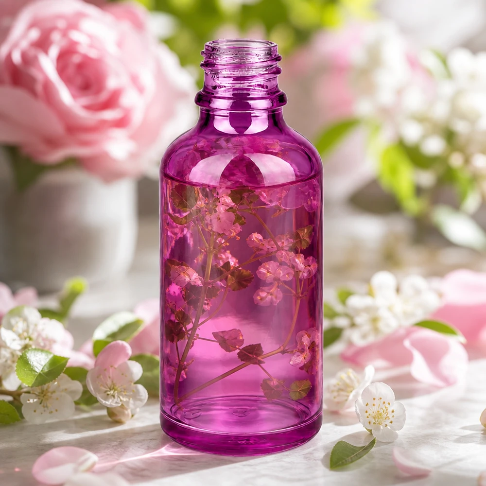 Frasco de farmacia de 50 ml PurpleLine UT18/50 UNiTWIST Frasco de farmacia compacto de 50 ml PurpleLine UT18/50 UNiTWIST de vidrio violeta brillante para aceites esenciales